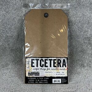 Tim Holtz Etcetera Large Tag Brown Thickboard THETC-001 Mixed Media